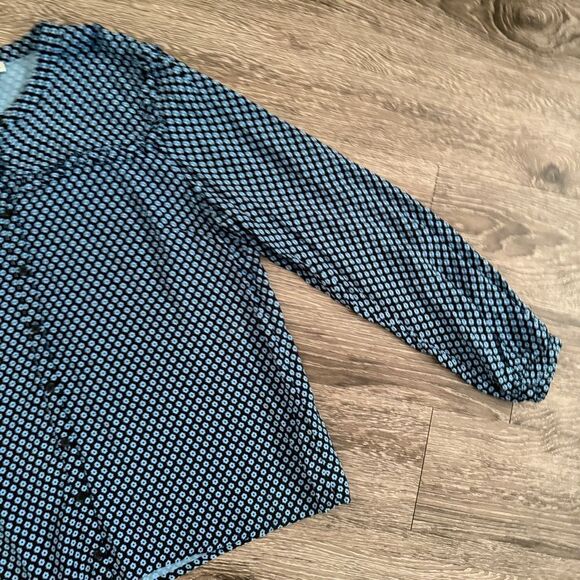 Whistles Blue Daisy Print Frill Blouse - Picture 4 of 10